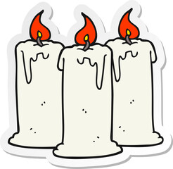 sticker of a cartoon burning candles