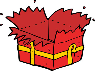 cartoon open present