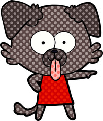 cartoon dog with tongue sticking out