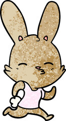 cartoon running rabbit