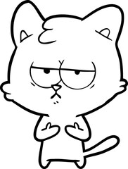 bored cartoon cat