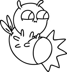 line doodle of a cute glow bug