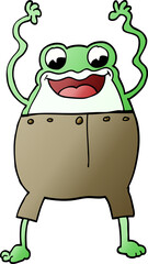 cartoon doodle frog