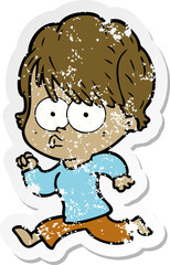 distressed sticker of a cartoon woman