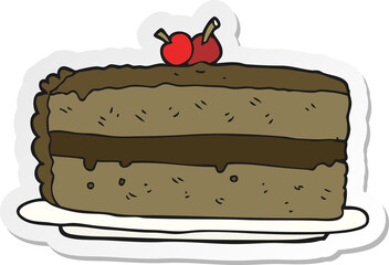 sticker of a cartoon cake