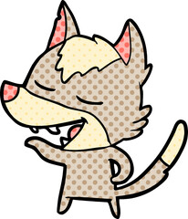 cartoon wolf laughing