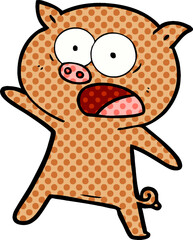 cartoon pig shouting