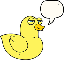 freehand drawn speech bubble cartoon funny rubber duck