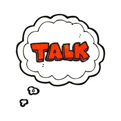 freehand drawn thought bubble textured cartoon talk symbol