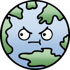 gradient shaded cartoon of a planet earth