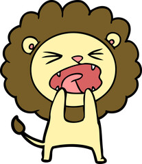 cartoon angry lion