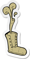 sticker of a cartoon old boot