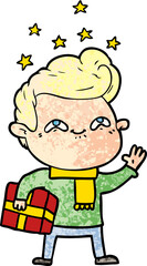 Fototapeta premium cartoon excited man