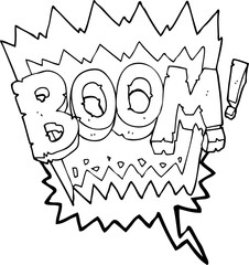 freehand drawn speech bubble cartoon boom symbol