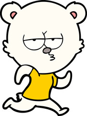 bored polar bear running cartoon