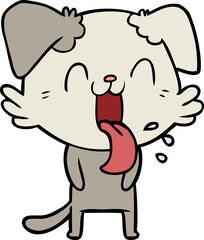 cartoon panting dog