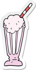 sticker of a cartoon milkshake