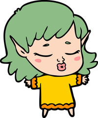 pretty cartoon elf girl