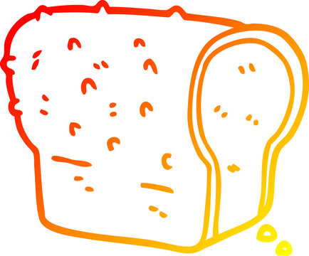 recommend clip art: warm gradient line drawing of a cartoon loaf of bread