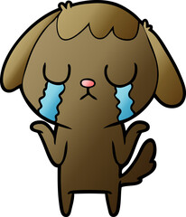 cute cartoon dog crying
