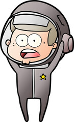 cartoon surprised astronaut