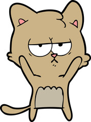 bored cartoon cat