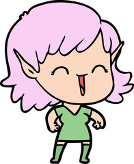 cartoon elf girl