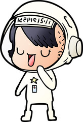cartoon astronaut woman