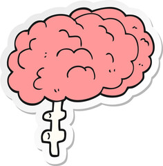 sticker of a cartoon brain