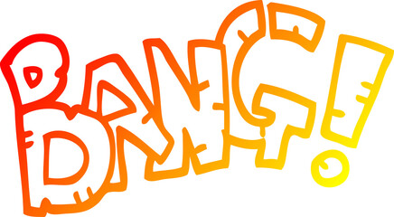 warm gradient line drawing of a cartoon bang symbol