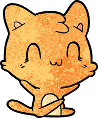 cartoon happy cat