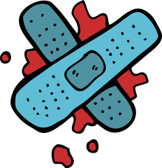 cartoon bloody medical plaster