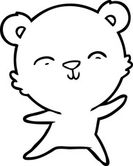 happy cartoon polar bear dancing