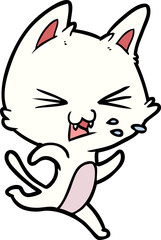 cartoon cat hissing