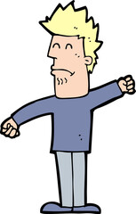 cartoon stressed man