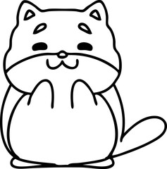 line doodle of a happy little corgi dog