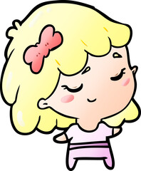 cute cartoon happy girl