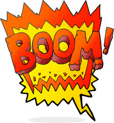 freehand drawn speech bubble cartoon boom symbol
