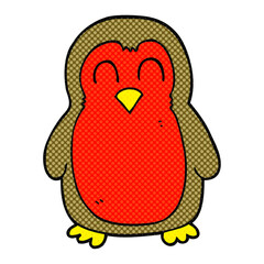 freehand drawn cartoon christmas robin