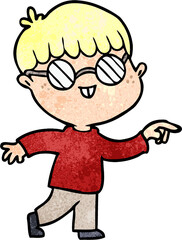 cartoon boy wearing spectacles