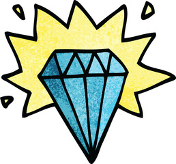 cartoon doodle tattoo diamond