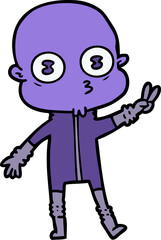 cartoon weird bald spaceman