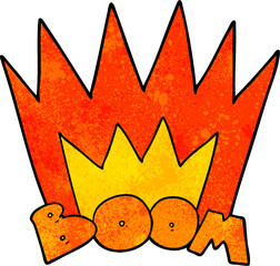 cartoon boom sign