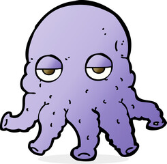 cartoon alien squid face