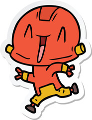 sticker of a cartoon robot