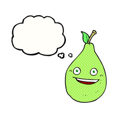 freehand drawn thought bubble cartoon pear