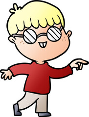 cartoon boy wearing spectacles