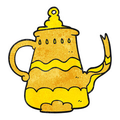freehand textured cartoon fancy coffee pot