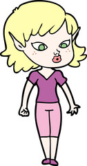 pretty cartoon elf girl