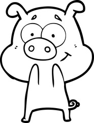 happy cartoon pig